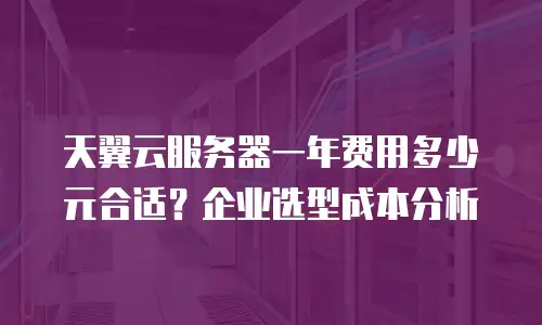 天翼云服务器一年费用多少元合适？企业选型成本分析