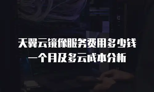 天翼云镜像服务费用多少钱一个月及多云成本分析