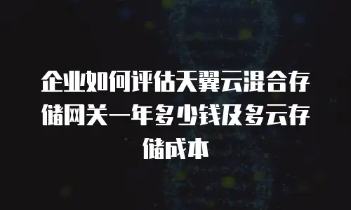 企业如何评估天翼云混合存储网关一年多少钱及多云存储成本
