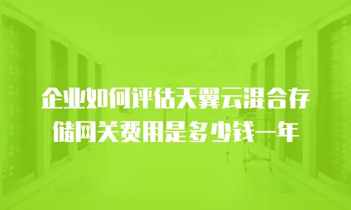 企业如何评估天翼云混合存储网关费用是多少钱一年