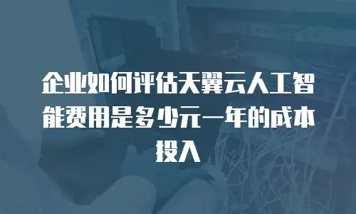 企业如何评估天翼云人工智能费用是多少元一年的成本投入