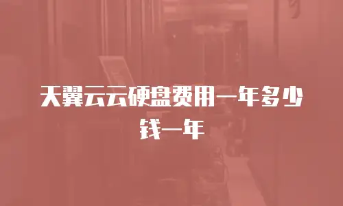 天翼云云硬盘费用一年多少钱一年