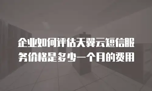 企业如何评估天翼云短信服务价格是多少一个月的费用