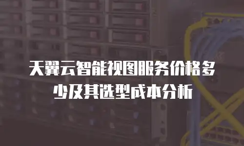 天翼云智能视图服务价格多少及其选型成本分析