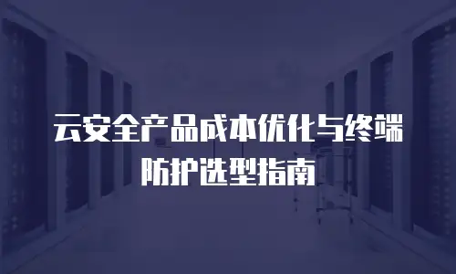 云安全产品成本优化与终端防护选型指南