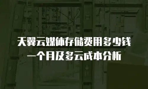 天翼云媒体存储费用多少钱一个月及多云成本分析