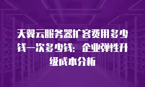 天翼云服务器扩容费用多少钱一次多少钱：企业弹性升级成本分析