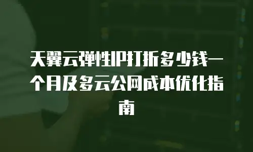 天翼云弹性IP打折多少钱一个月及多云公网成本优化指南