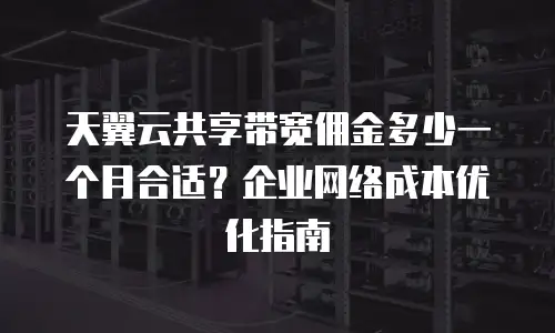 天翼云共享带宽佣金多少一个月合适？企业网络成本优化指南