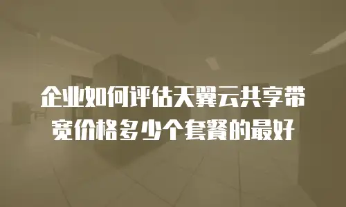 企业如何评估天翼云共享带宽价格多少个套餐的最好