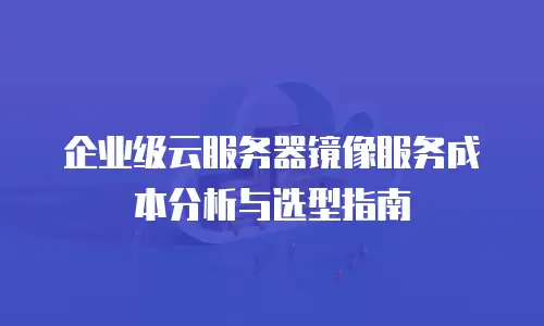 企业级云服务器镜像服务成本分析与选型指南