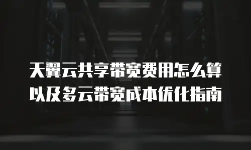 天翼云共享带宽费用怎么算以及多云带宽成本优化指南