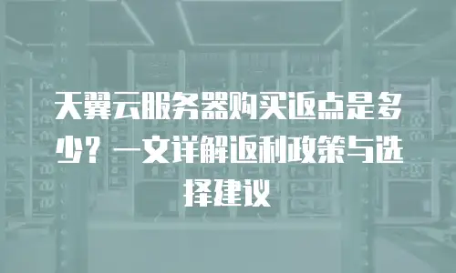 天翼云服务器购买返点是多少？一文详解返利政策与选择建议