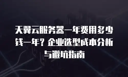 天翼云服务器一年费用多少钱一年？企业选型成本分析与避坑指南