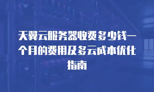 天翼云服务器收费多少钱一个月的费用及多云成本优化指南