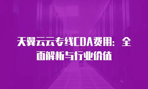 天翼云云专线CDA费用：全面解析与行业价值