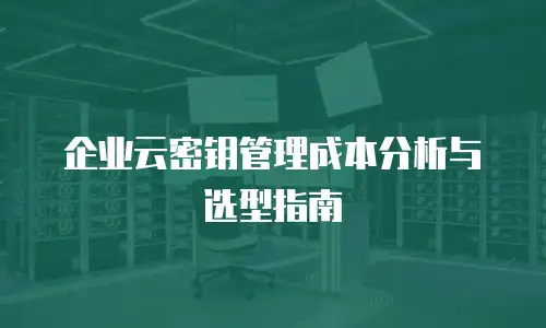 企业云密钥管理成本分析与选型指南