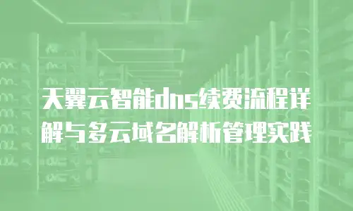 天翼云智能dns续费流程详解与多云域名解析管理实践