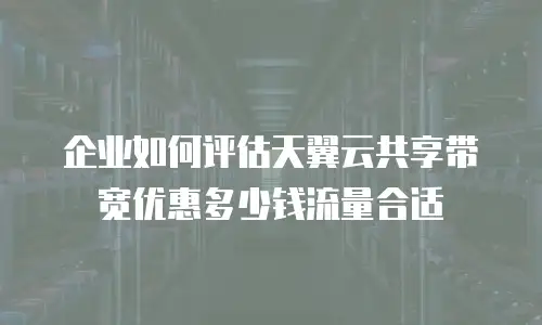 企业如何评估天翼云共享带宽优惠多少钱流量合适