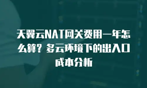 天翼云NAT网关费用一年怎么算？多云环境下的出入口成本分析