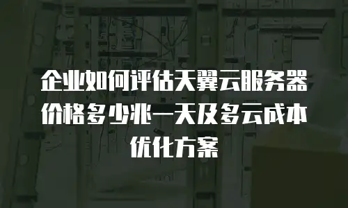 企业如何评估天翼云服务器价格多少兆一天及多云成本优化方案