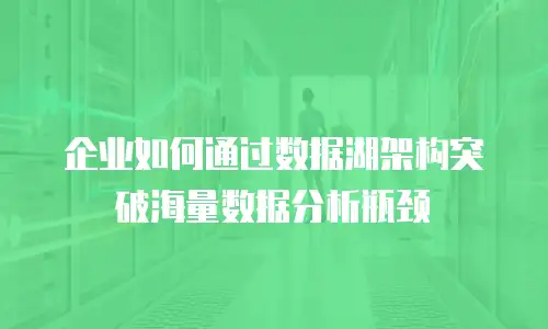 企业如何通过数据湖架构突破海量数据分析瓶颈