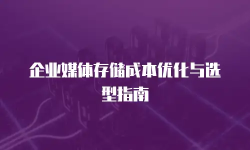 企业媒体存储成本优化与选型指南