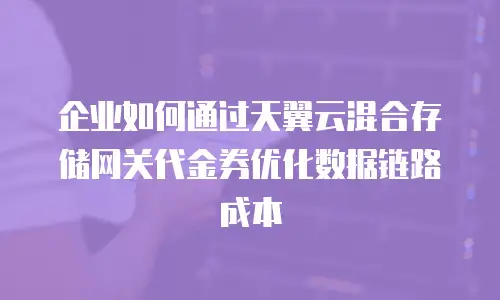 企业如何通过天翼云混合存储网关代金券优化数据链路成本