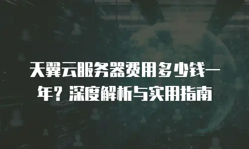 天翼云服务器费用多少钱一年？深度解析与实用指南