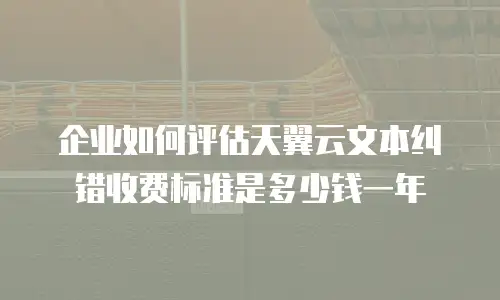 企业如何评估天翼云文本纠错收费标准是多少钱一年