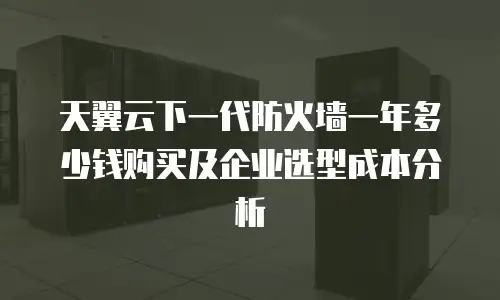 天翼云下一代防火墙一年多少钱购买及企业选型成本分析