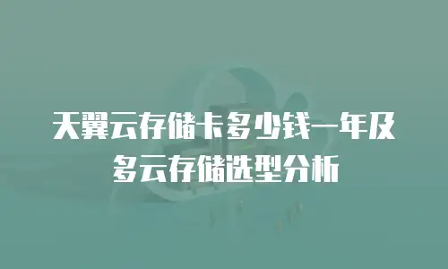 天翼云存储卡多少钱一年及多云存储选型分析