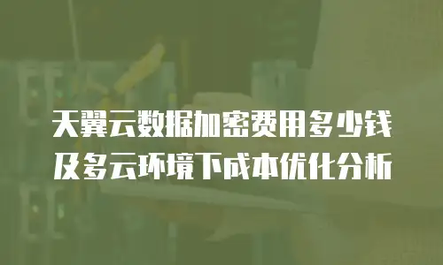 天翼云数据加密费用多少钱及多云环境下成本优化分析