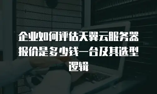 企业如何评估天翼云服务器报价是多少钱一台及其选型逻辑