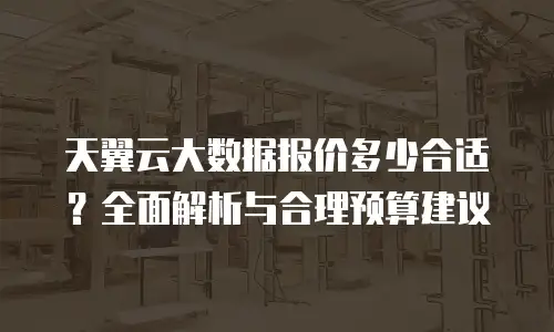 天翼云大数据报价多少合适？全面解析与合理预算建议