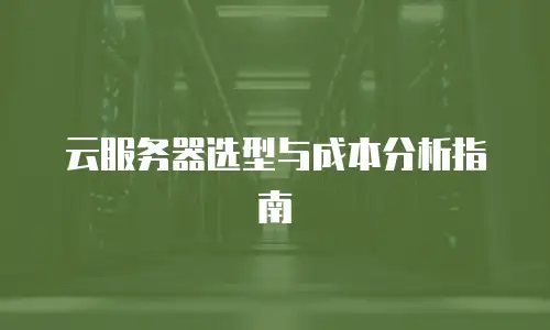 云服务器选型与成本分析指南
