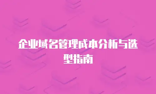 企业域名管理成本分析与选型指南