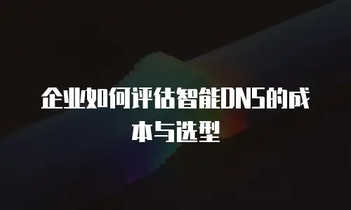 企业如何评估智能DNS的成本与选型