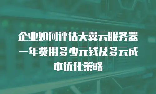 企业如何评估天翼云服务器一年费用多少元钱及多云成本优化策略