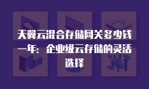 天翼云混合存储网关多少钱一年：企业级云存储的灵活选择