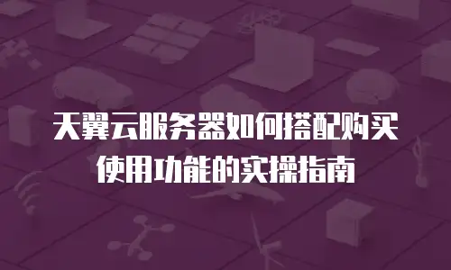天翼云服务器如何搭配购买使用功能的实操指南