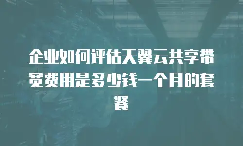 企业如何评估天翼云共享带宽费用是多少钱一个月的套餐
