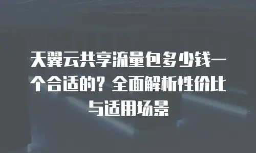 天翼云共享流量包多少钱一个合适的？全面解析性价比与适用场景
