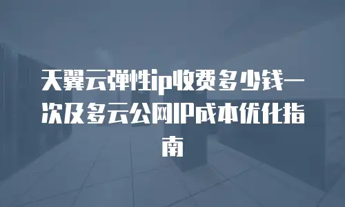 天翼云弹性ip收费多少钱一次及多云公网IP成本优化指南