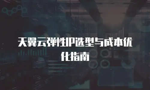 天翼云弹性IP选型与成本优化指南