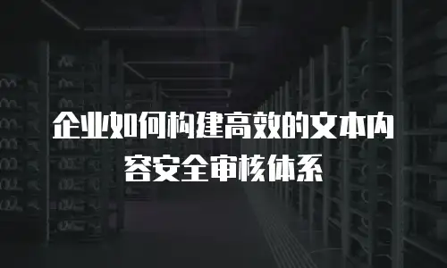 企业如何构建高效的文本内容安全审核体系