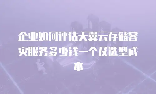 企业如何评估天翼云存储容灾服务多少钱一个及选型成本