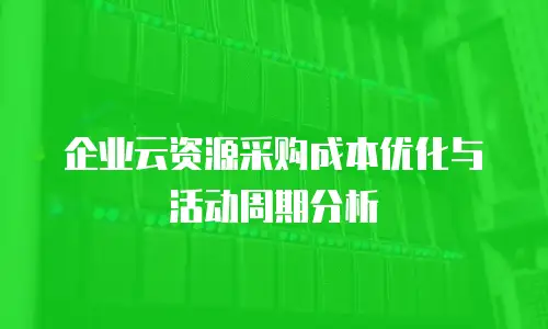 企业云资源采购成本优化与活动周期分析