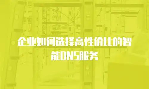 企业如何选择高性价比的智能DNS服务