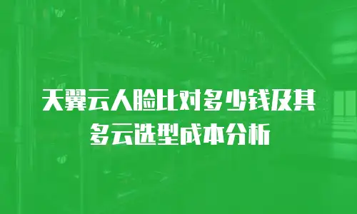 天翼云人脸比对多少钱及其多云选型成本分析